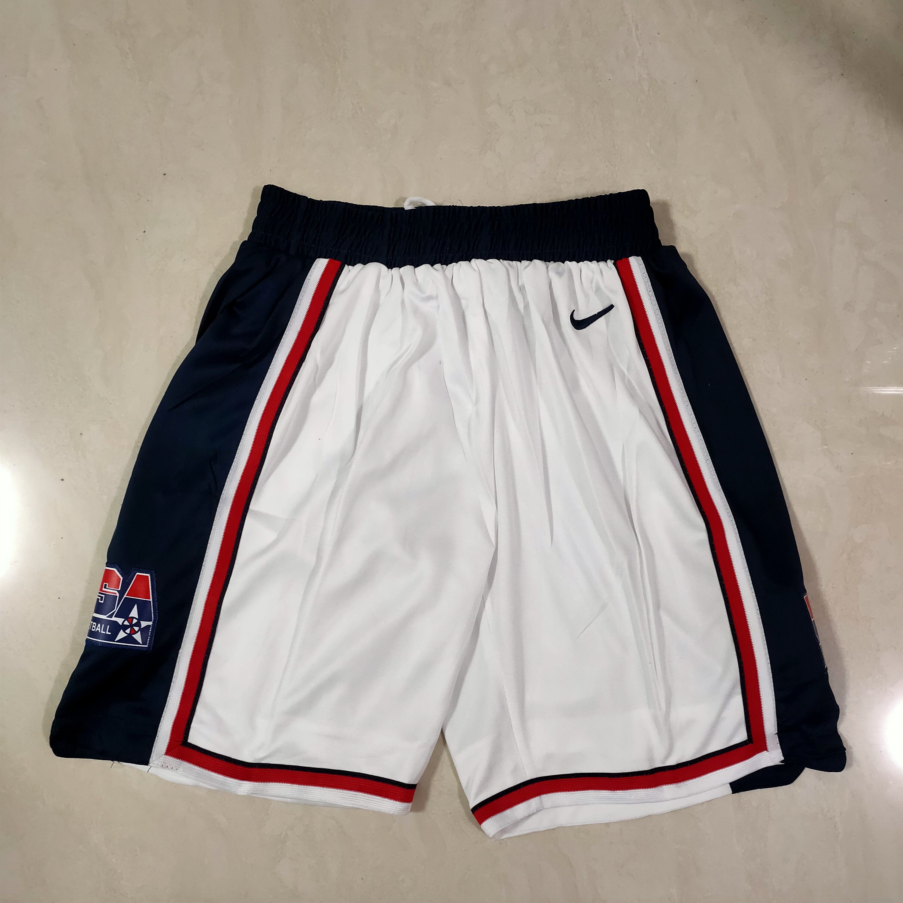Cheap Men NBA USA White Shorts 0416